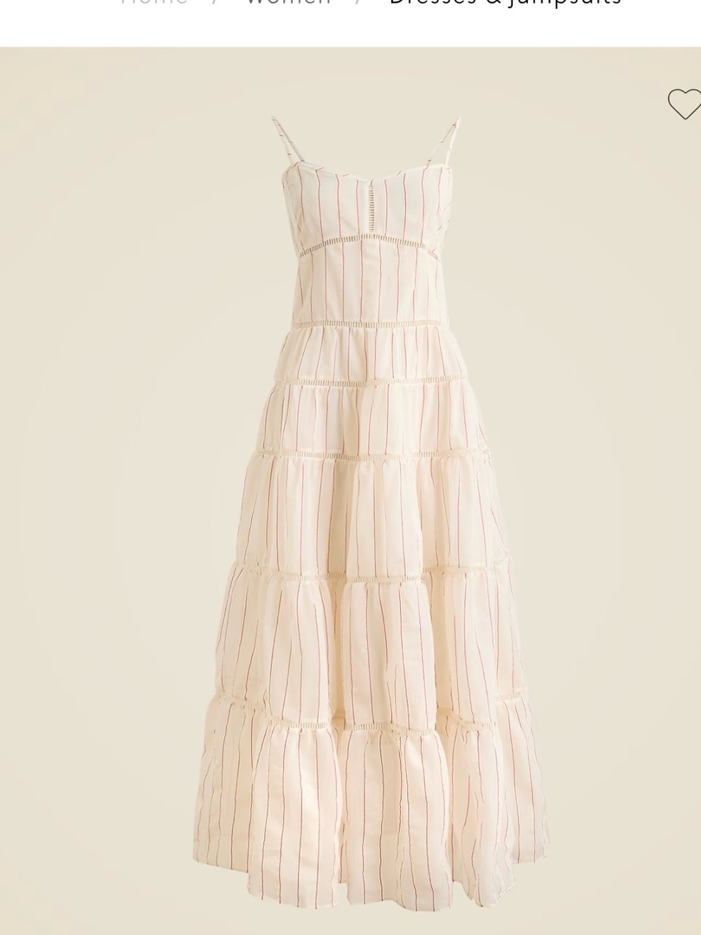 J Crew Tiered slip dress in dobby satin